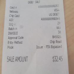 Cigarettes For Less - Receipt for batteries
