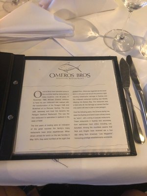 Menu photo 1 Omeros Bros Seafood Restaurant Main Beach, QLD