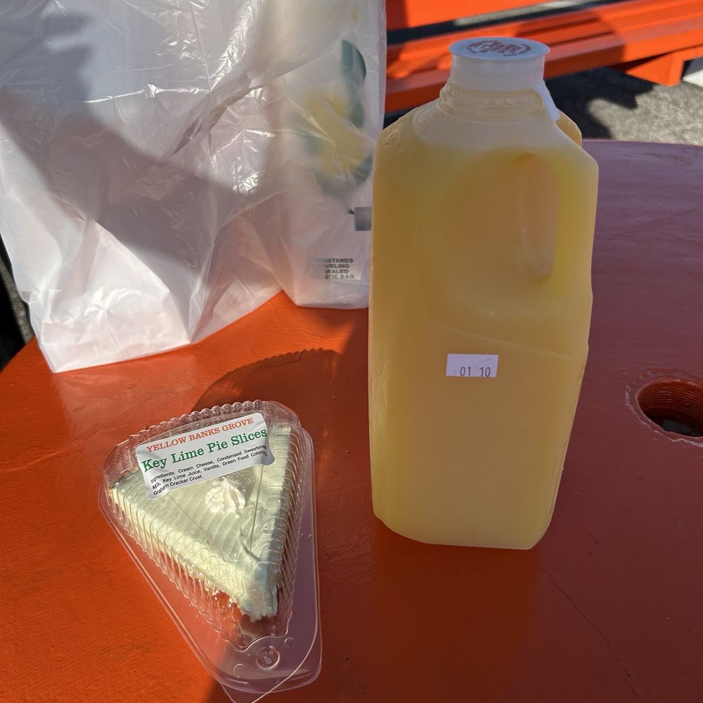 Keylime pie and fresh squeezed orange juice