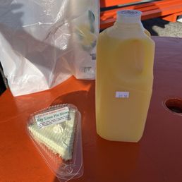 Keylime pie and fresh squeezed orange juice Keylime pie and fresh squeezed orange juice