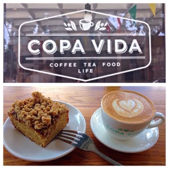Copa Vida - My delicious cappuccino and coffee cake~ - New American Near Me - Pasadena, California