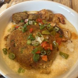 Shrimp and Salmon croquet & Grits Shrimp and Salmon croquet & Grits