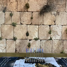 a menorah with candles on it