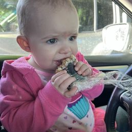 Precious little one, who refused to give up the Spam Musubi
