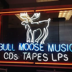 Bull Moose - In store window.