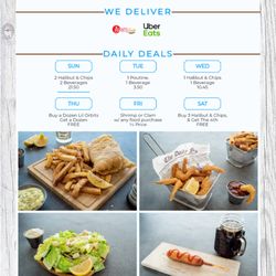 Schooners' Fish & Chips - Sunday Daily Deal clearly shows the drinks are included in the deal.