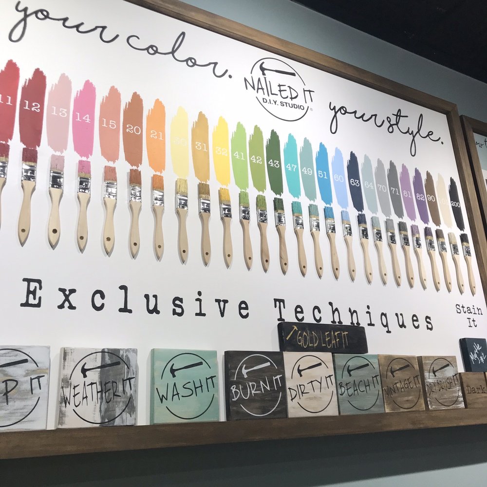 Nailed It DIY Studio Mount Pleasant - Lots of great colors to choose from - Art Classes Near Me - Mt Pleasant, South Carolina Nailed It DIY Studio Mount Pleasant - Lots of great colors to choose from - Art Classes Near Me - Mt Pleasant, South Carolina