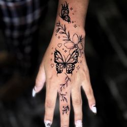 Alex chiong Tattoo Studio - alex-chiong-tattoo-studio-north-miami-fl-fine-line-butterfly-floral-hand-tattoo