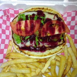 Dusty Bob's - The Turk. Yes, a turkey sandwich with flat bread. A really good idea but the berry sauce, I can skip next time.