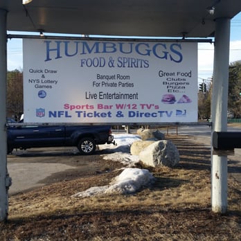 Humbuggs - a sign for humbugs food and spirits - Sports Bars Near Me - South Glens Falls, New York