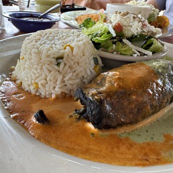 Aldaco's Mexican Cuisine - Chile Relleno half and half - Mexican Near Me - San Antonio, Texas Aldaco's Mexican Cuisine - Chile Relleno half and half - Mexican Near Me - San Antonio, Texas