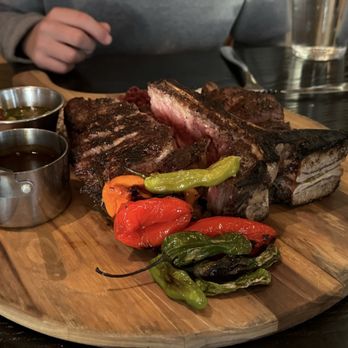 Old Hickory Steakhouse - Dry Aged Porter House came with three sales and two sauces. - Steakhouses Near Me - Aurora, Colorado Old Hickory Steakhouse - Dry Aged Porter House came with three sales and two sauces. - Steakhouses Near Me - Aurora, Colorado