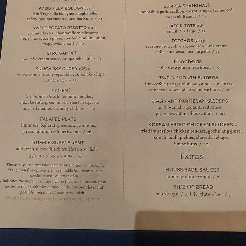 Twelvemonth - Menu - Vegan Near Me - Burlingame, California Twelvemonth - Menu - Vegan Near Me - Burlingame, California