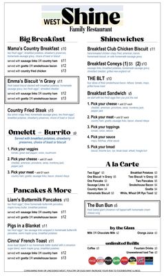 Menu photo 5 West Shine Family Restaurant Cincinnati, OH