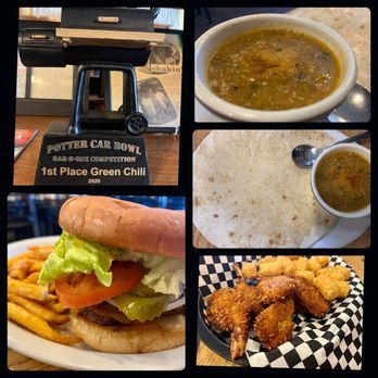 Potter Sundry - Award-Winning, Green Chili, came with a huge, buttered tortilla! Cheeseburger, Tater Tots & Fries - Breakfast & Brunch Near Me - Potter, Nebraska