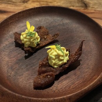 Barley Swine - Chicken skin, deviled egg - New American Near Me - Austin, Texas Barley Swine - Chicken skin, deviled egg - New American Near Me - Austin, Texas