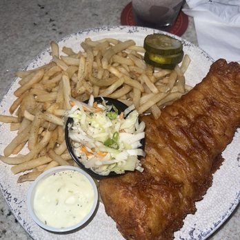 Rival - Fish with Shoe String Fries/Coleslaw $16 - Burgers Near Me - Pittsburgh, Pennsylvania