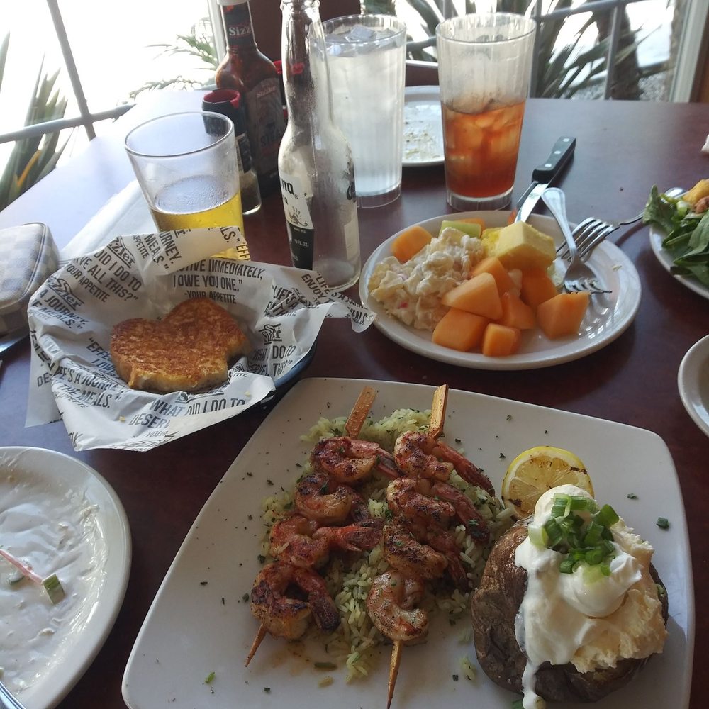 Sizzler - Shrimp Skewers, baked potato. - Seafood Near Me - Los Angeles, California Sizzler - Shrimp Skewers, baked potato. - Seafood Near Me - Los Angeles, California