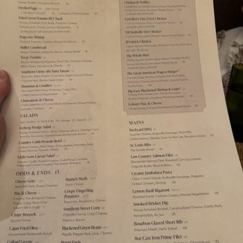 Yardbird - The menu.  It's top shelf! - Southern Near Me - Las Vegas, Nevada