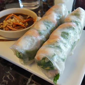 Pho 72 - Close up of spring rolls with peanut sauce - Vietnamese Near Me - San Bernardino, California Pho 72 - Close up of spring rolls with peanut sauce - Vietnamese Near Me - San Bernardino, California