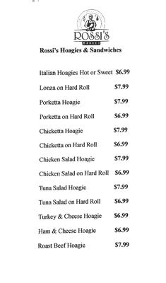 Menu photo 1 Rossi's Market Old Forge, PA Menu photo 1 Rossi's Market Old Forge, PA