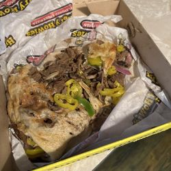 Hungry Howie's Pizza - Steak sup with a layer of dough thinner than a piece of paper!