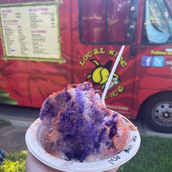 Local Kine Shave Ice - Ube snow cap and li hing powder - Shaved Ice Near Me