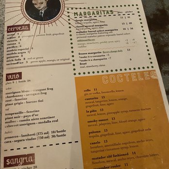 Matador - Menu - Mexican Near Me - San Francisco, California Matador - Menu - Mexican Near Me - San Francisco, California