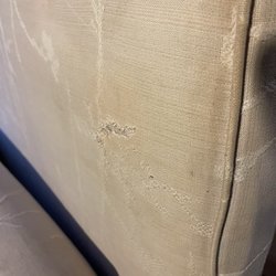 Greener Steamer - This is the tear left on my white linen couch, which they didn't even get clean.