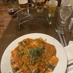 Flights Bistro + Bar - Lobster ravioli and beer flight