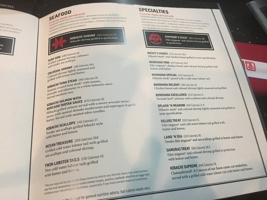 Menu photo 2 Benihana - Key West Key West, FL Menu photo 2 Benihana - Key West Key West, FL
