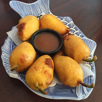 Mariscos Mar Azul - Toritos: Stuffed peppers with shrimp and cheese. Lunch 5/30/2015 - Seafood Near Me - Yuma, Arizona Mariscos Mar Azul - Toritos: Stuffed peppers with shrimp and cheese. Lunch 5/30/2015 - Seafood Near Me - Yuma, Arizona