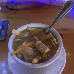 Cedar Lodge - Chicken egg roll soup special.