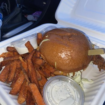 Nook - Spicy Fried Chicken Sandwich and Sweet Potato Fries - Bars Near Me - Santa Barbara, California Nook - Spicy Fried Chicken Sandwich and Sweet Potato Fries - Bars Near Me - Santa Barbara, California