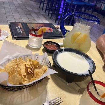 La Costa Mexican cantina - Large queso with chips and a pitcher of margaritas - Mexican Near Me - Jacksonville, Florida