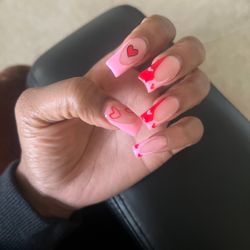 Tracy's Nails - Cute Valentine's Day nails and i got my toes done all white.