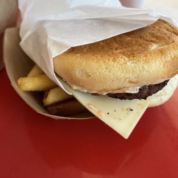 Nebo Queen - a sandwich and french fries on a red table - Fast Food Near Me - Nephi, Utah