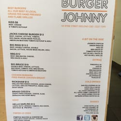 Burger Johnny - Menu