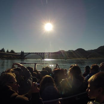 Jerry's Rogue Jets - Morning sun over the Isaac Lee Patterson Bridge - Boating Near Me - Gold Beach, Oregon