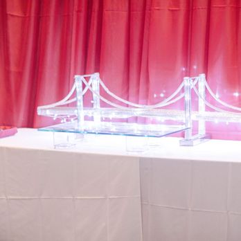 The GlassHouse - A lighted crystalline replica of the Golden Gate Bridge used for desserts at a wedding at The Glasshouse - Venues & Event Spaces Near Me - San Jose, California The GlassHouse - A lighted crystalline replica of the Golden Gate Bridge used for desserts at a wedding at The Glasshouse - Venues & Event Spaces Near Me - San Jose, California