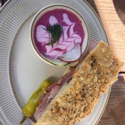 Hop Dish & Vine - Italian sandwich and beet soup