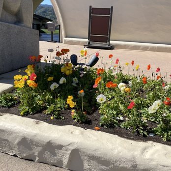 Robert Mondavi Winery - Flowers in the front of the entrance - Wineries Near Me - Oakville, California