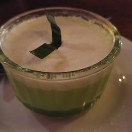 Tepung Pelita dessert. A little salty foamy on top, a little sweet smooth on bottom. Heavenly!
