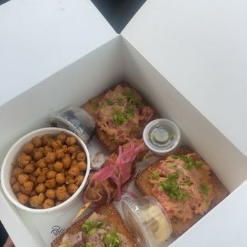 Rollin - Crispy Crunchy Chickpeas, Braised Pork Belly Skewer, Spicy Tuna Crispy Rice, Yellowtail Crispy Rice - Food Delivery Services Near Me - Detroit, Michigan Rollin - Crispy Crunchy Chickpeas, Braised Pork Belly Skewer, Spicy Tuna Crispy Rice, Yellowtail Crispy Rice - Food Delivery Services Near Me - Detroit, Michigan