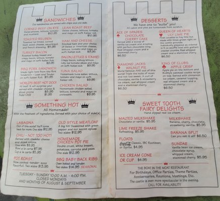 Menu photo 4 The Boat In the Moat Ona, FL Menu photo 4 The Boat In the Moat Ona, FL