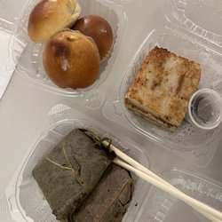 Dim Sum Station - 17. Baked Roast Pork Buns 18. Pan Fried Turnip Cakes 14. Sticky Rice with Pork in Wrapped Lotus Leaf
