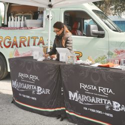 Rasta Rita Margarita and Beverage Truck - Tables set up to order margaritas.