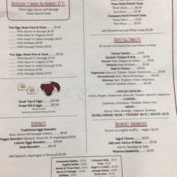 Brickstones - Breakfast menu at Brickstones