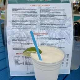 Drink menu & Key Lime Pie mocktail Drink menu & Key Lime Pie mocktail