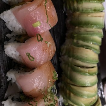 Sushi Goemon - Kabocha white tuna roll (left), Caterpillar roll (right) - always pleasers! - Japanese Near Me - San Francisco, California Sushi Goemon - Kabocha white tuna roll (left), Caterpillar roll (right) - always pleasers! - Japanese Near Me - San Francisco, California